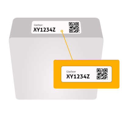 Glasfaseranschlussdose mit Glasfaser-ID der Deutschen Telekom