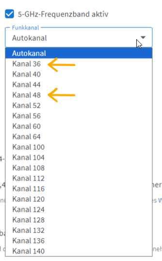 Kanalwahl bei der FRITZ!Box, um Radar zu vermeiden